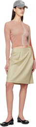 Serapis Beige Jewel Rudder Midi Skirt