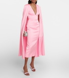 Alex Perry Crêpe cape midi dress