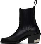 Toga Virilis Black Square Toe Chelsea Boots