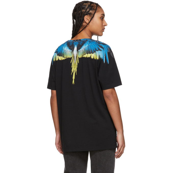 Marcelo Burlon County of Milan Black and Yellow Wings T-Shirt