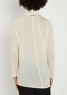 High Spot On Asymmetric Wool-jersey top Cream