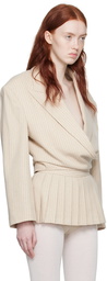 Pushbutton Beige Stripe Blazer