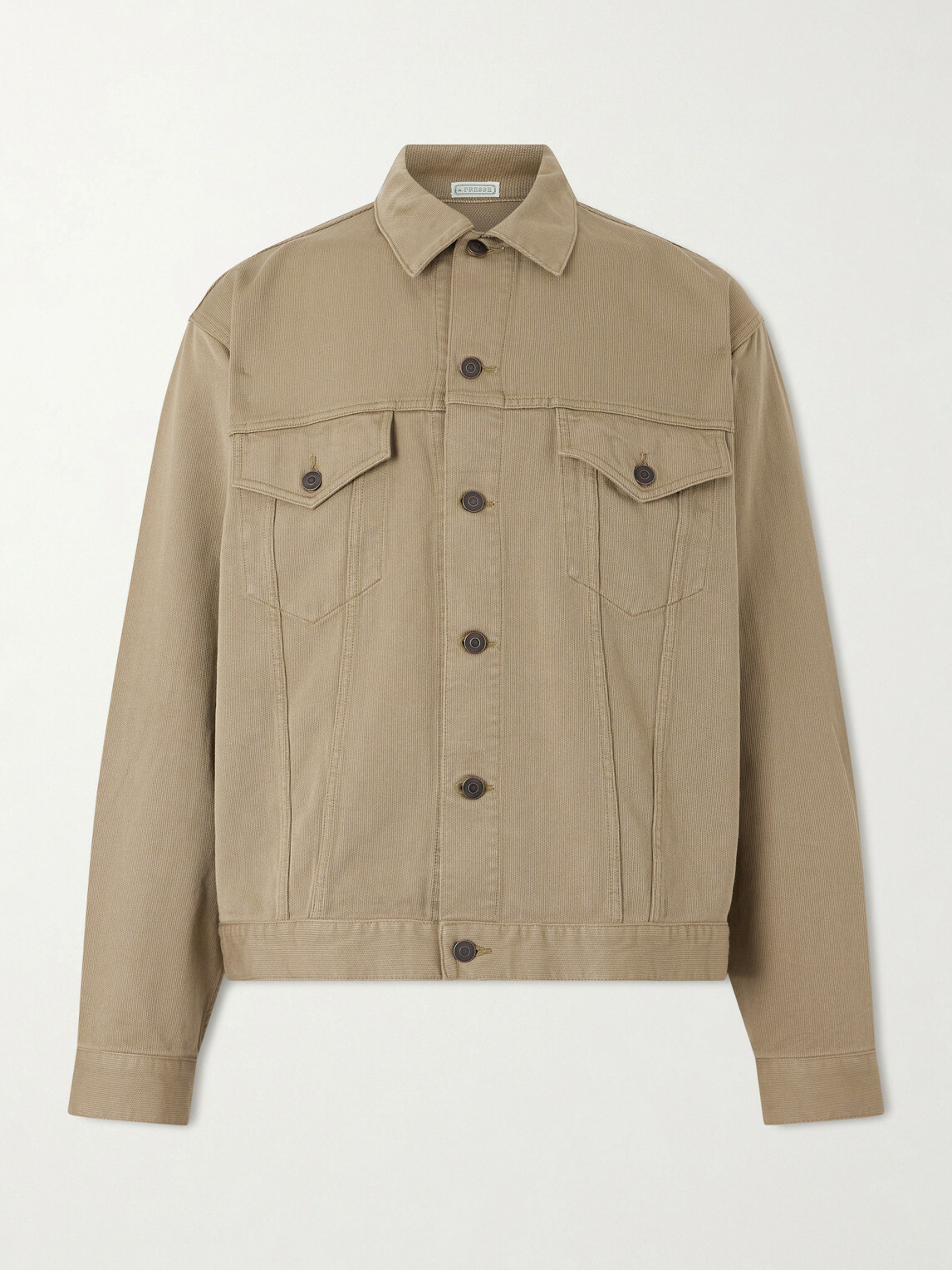 A.PRESSE - Silk and Cotton-Blend Piqué Jacket - Neutrals