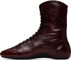 Dries Van Noten Red Leather High Top Sneakers