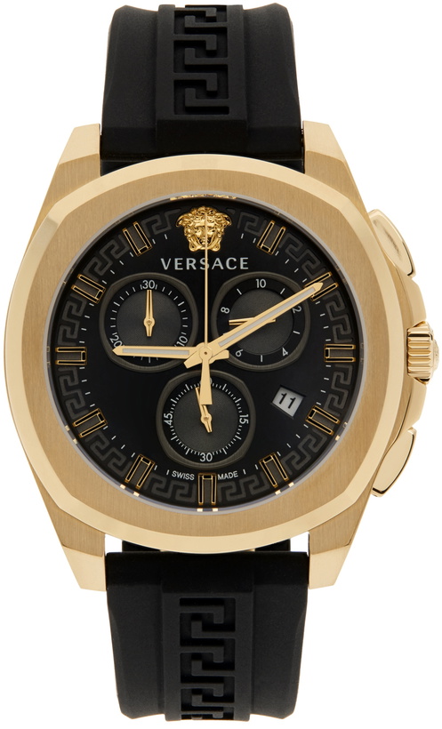 Photo: Versace Black & Gold Geo Chrono Watch