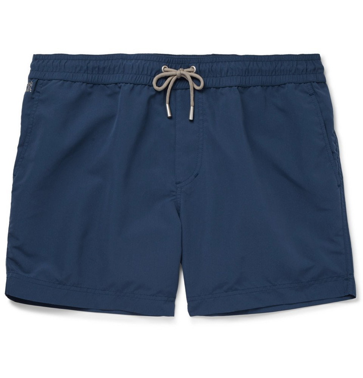 Photo: Brunello Cucinelli - Slim-Fit Mid-Length Swim Shorts - Storm blue