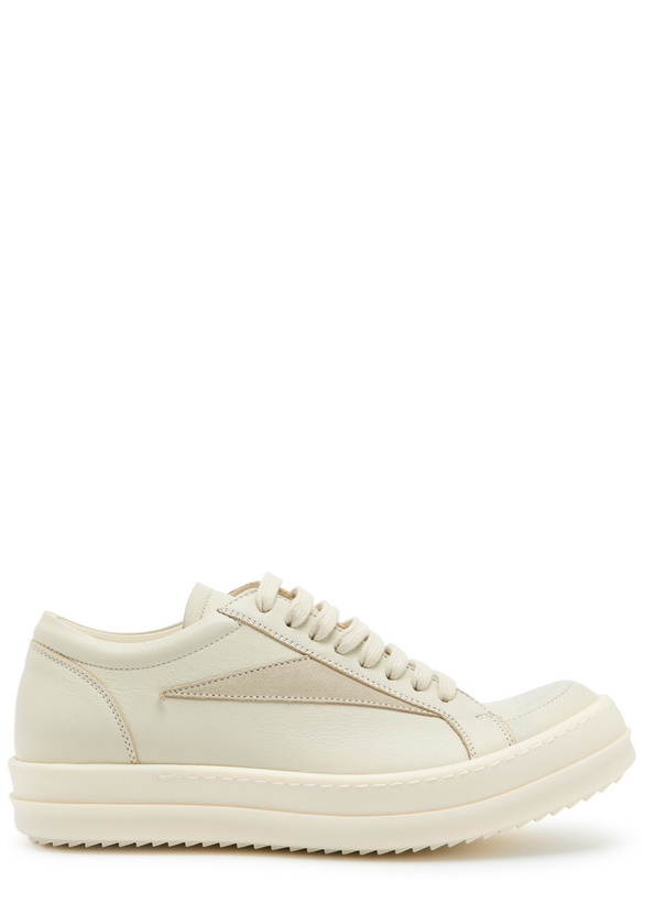 Photo: Rick Owens Vintage Panelled Leather Sneakers White