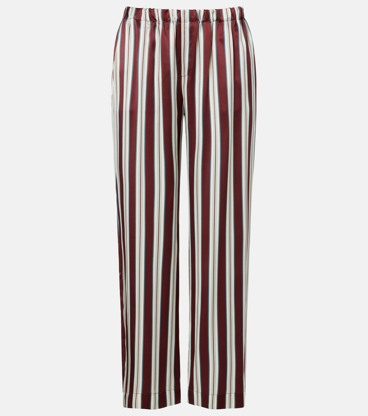 Asceno Rosa striped silk satin pajama pants