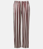 Asceno Rosa striped silk satin pajama pants