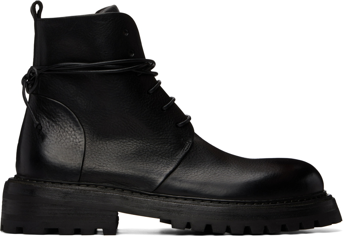 Marsèll Black Carraucola Pebbled Leather Boots