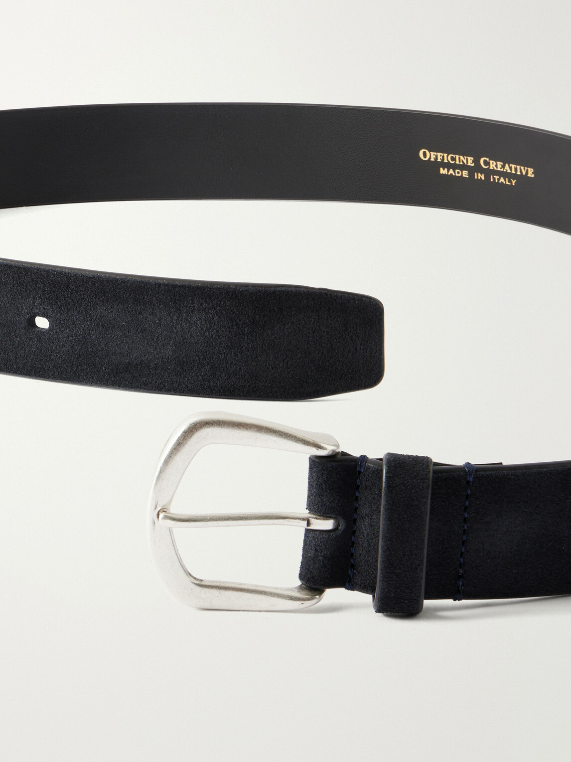 Officine Creative - 3.5cm Suede Belt - Blue