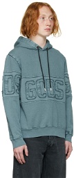 GCDS Grey Overdyed Logo Band Hoodie