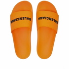 Balenciaga Men's Logo Pool Slide in Orange/Black