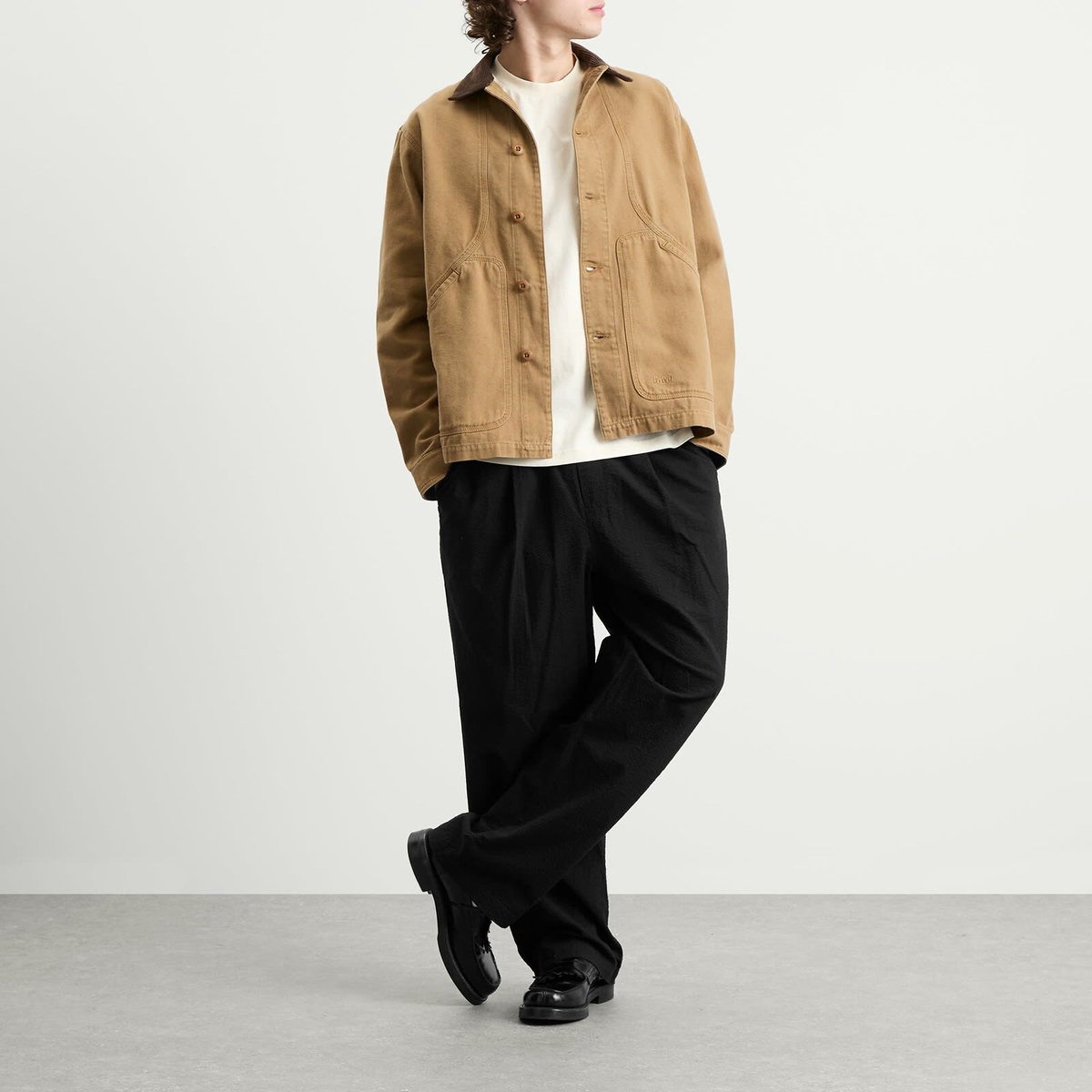 Foret Men's Berry Canvas Jacket in Burnt Khaki