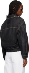 Versace Black Embellished Denim Jacket