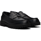 Hugo Black Embossed-Logo Loafers