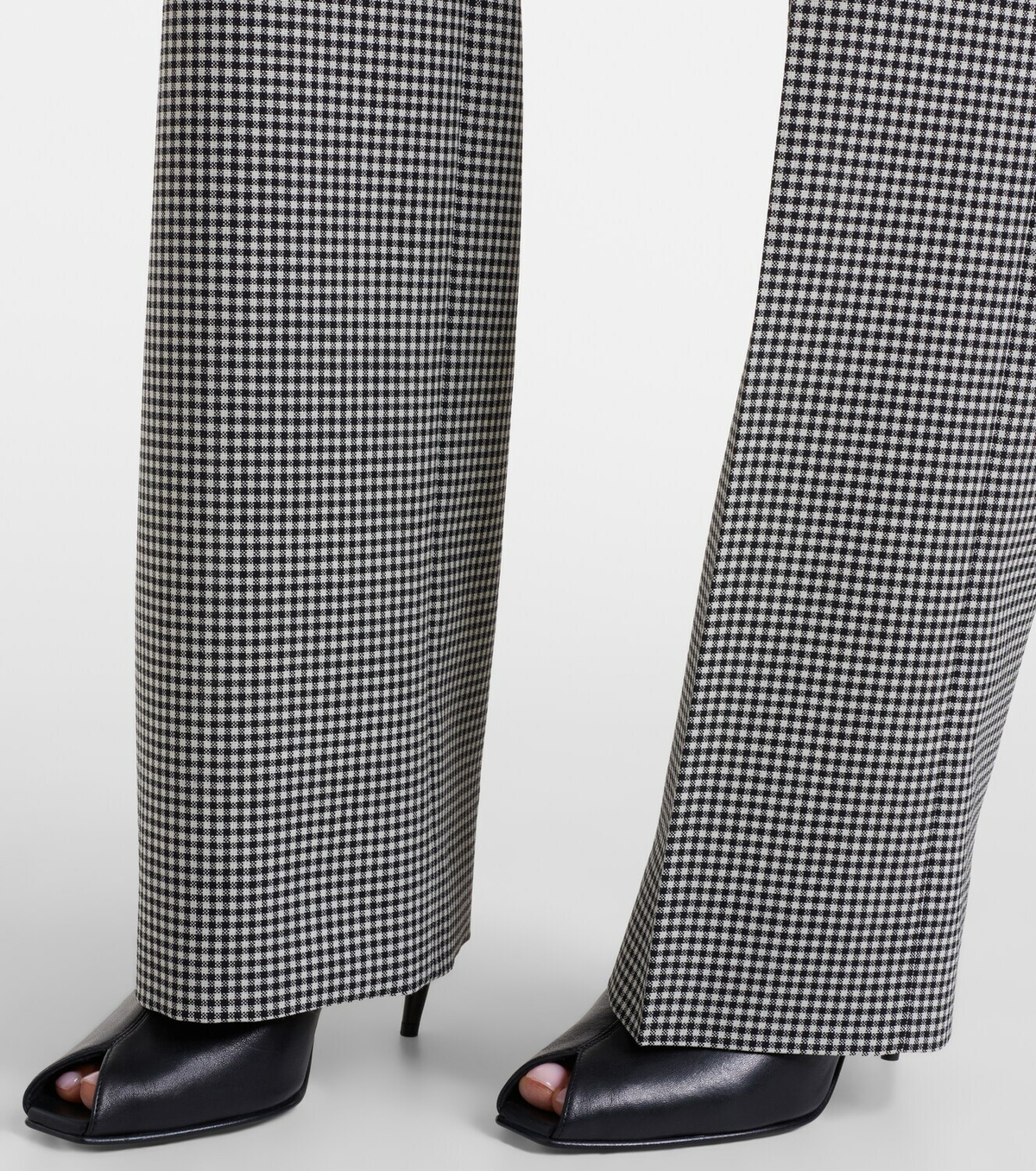 McQueen Gingham wool wide-leg pants