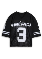 Willy Chavarria Appliquéd Mesh Jersey Black