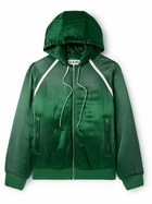 LOEWE - Oversized Grosgrain-Trimmed Padded Satin Hooded Track Jacket - Green