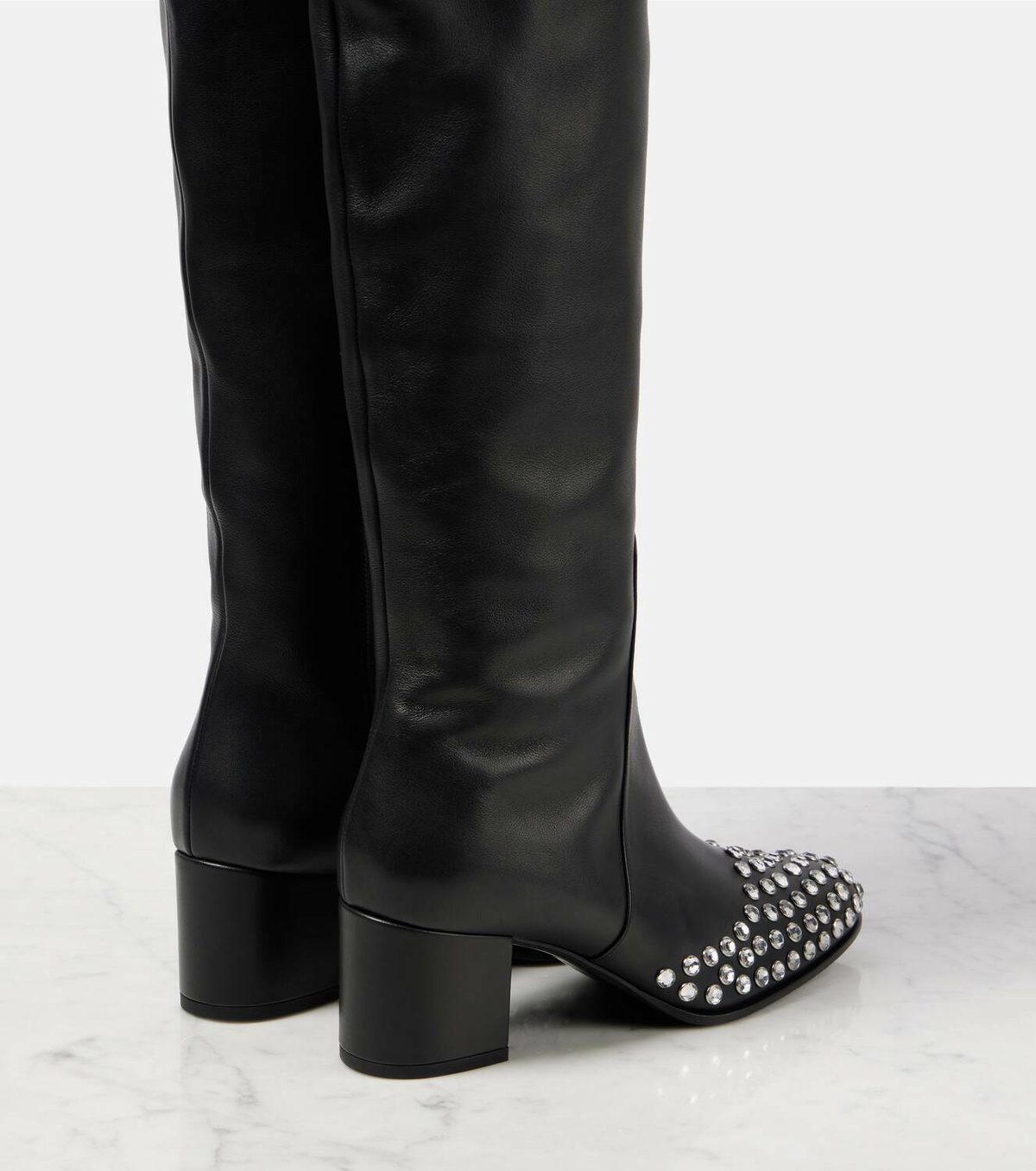 Alaïa 60 studded leather over-the-knee boots