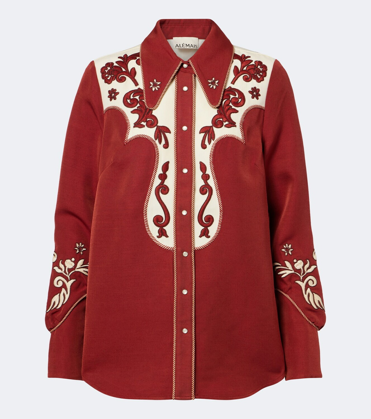 Alémais Duke embroidered wool-blend shirt