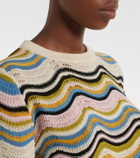 La DoubleJ Chevron crochet cotton sweater