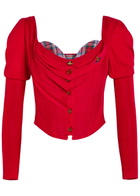 Vivienne Westwood Bea Layered Wool-blend Corset top Red