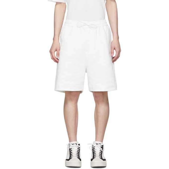 Photo: Y-3 White Classic Terry Shorts