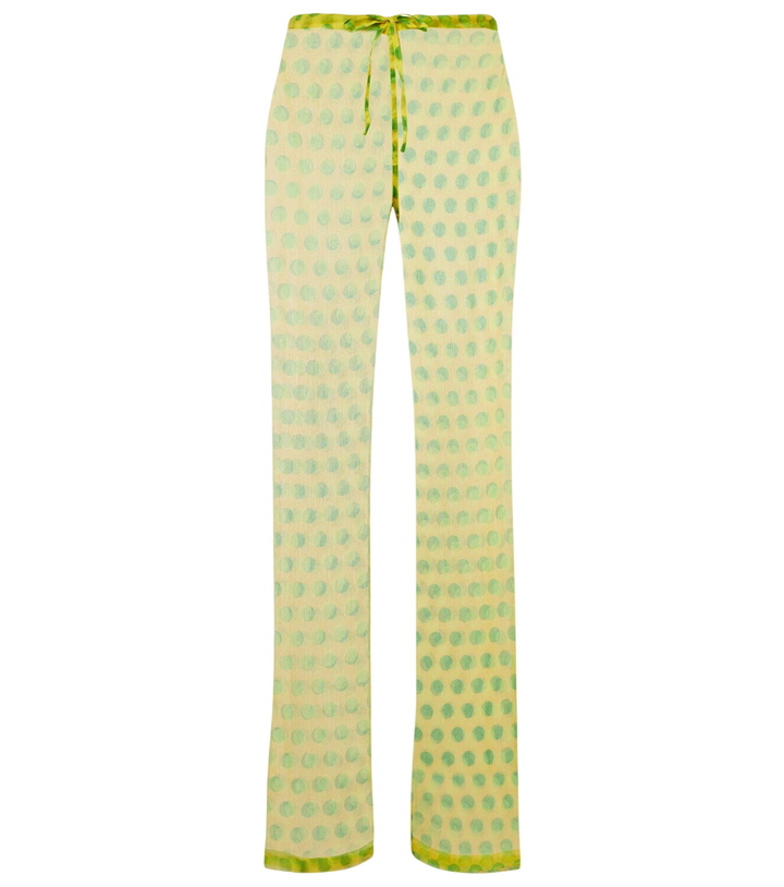Photo: Dries Van Noten Polka-dot silk straight pants