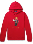 Polo Ralph Lauren - Printed Cotton-Blend Jersey Hoodie - Red