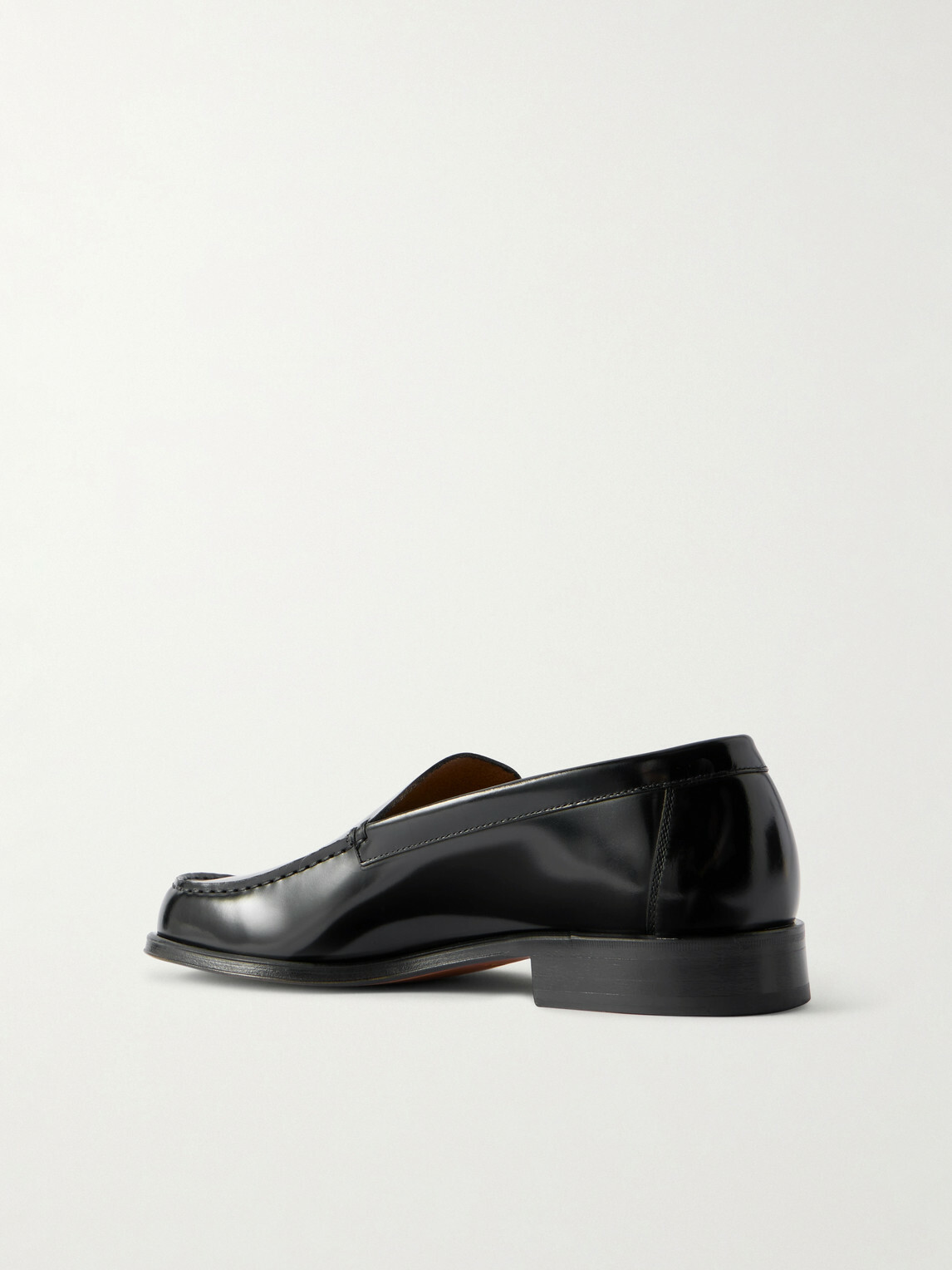 LEMAIRE - Glossed-Leather Loafers - Black