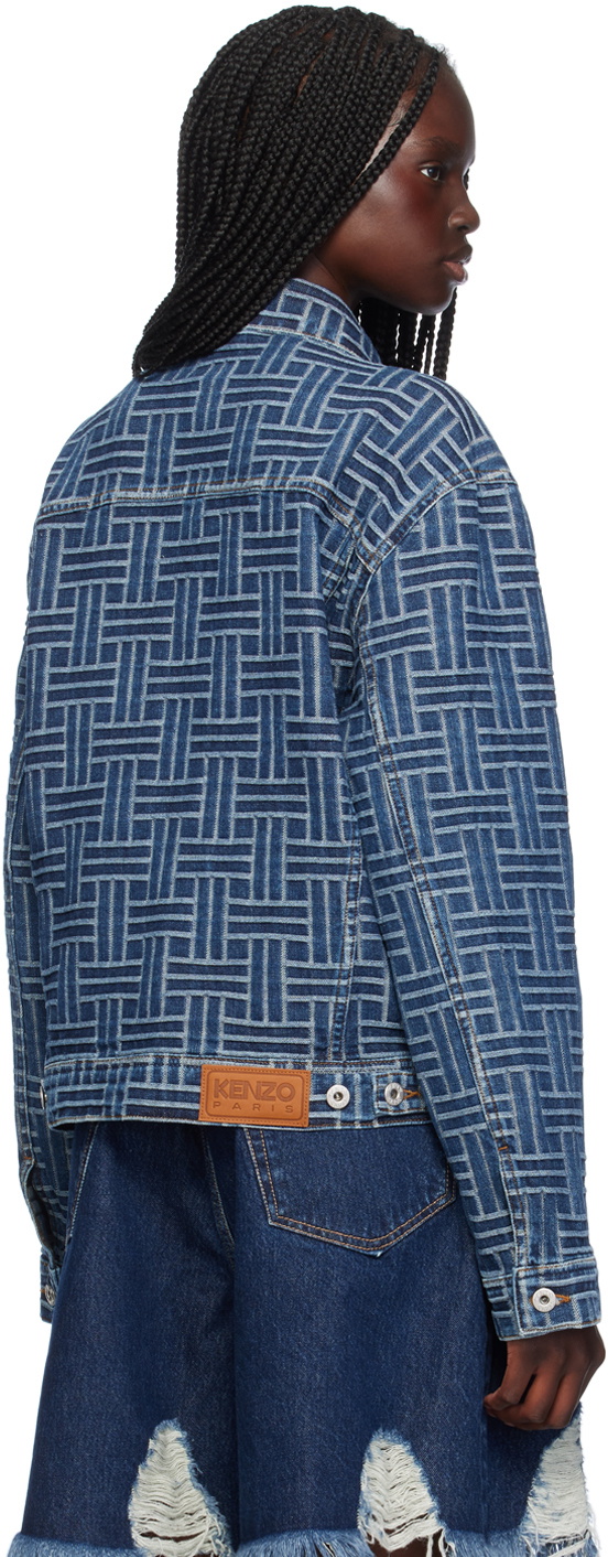 Kenzo Blue Kenzo Paris 'Kenzo Weave' Denim Jacket