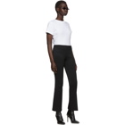Helmut Lang Black Cropped Flare Rib Trousers