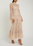 Needle & Thread Sylvia Rose Floral-embroidered Tulle Gown Light Pink