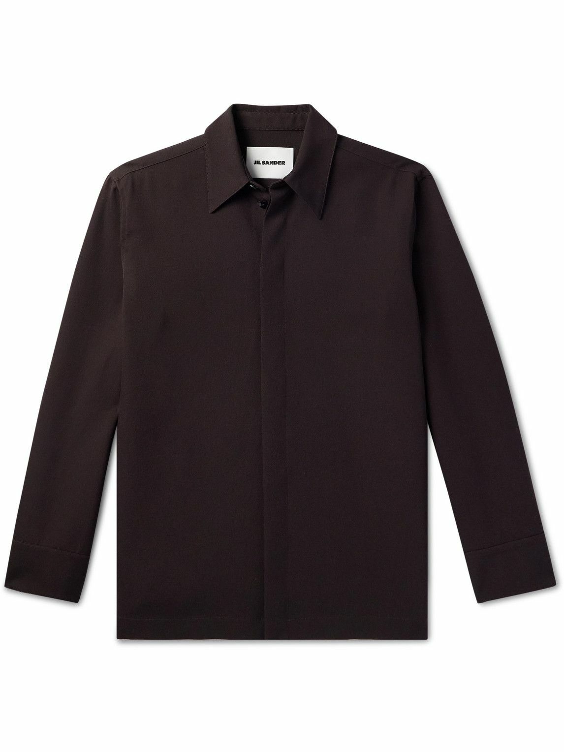 Jil Sander - Wool-Gabardine Shirt - Brown Jil Sander