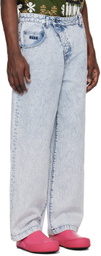 MSGM Blue Oversized Jeans