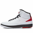 Air Jordan Men's 2 Retro W Sneakers in White/Varsity Red