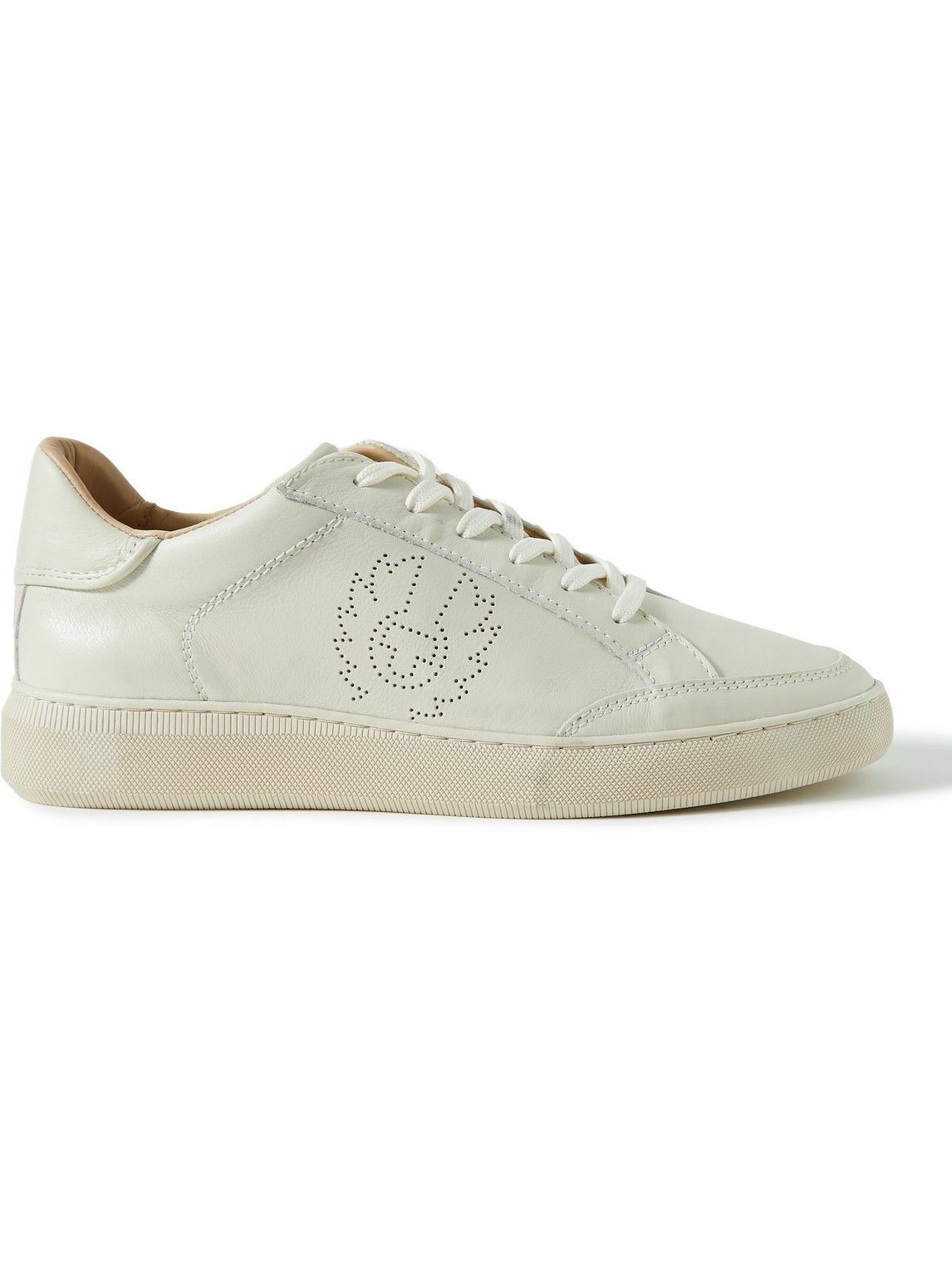 Photo: Belstaff - Track Logo-Perforated Leather Sneakers - Neutrals