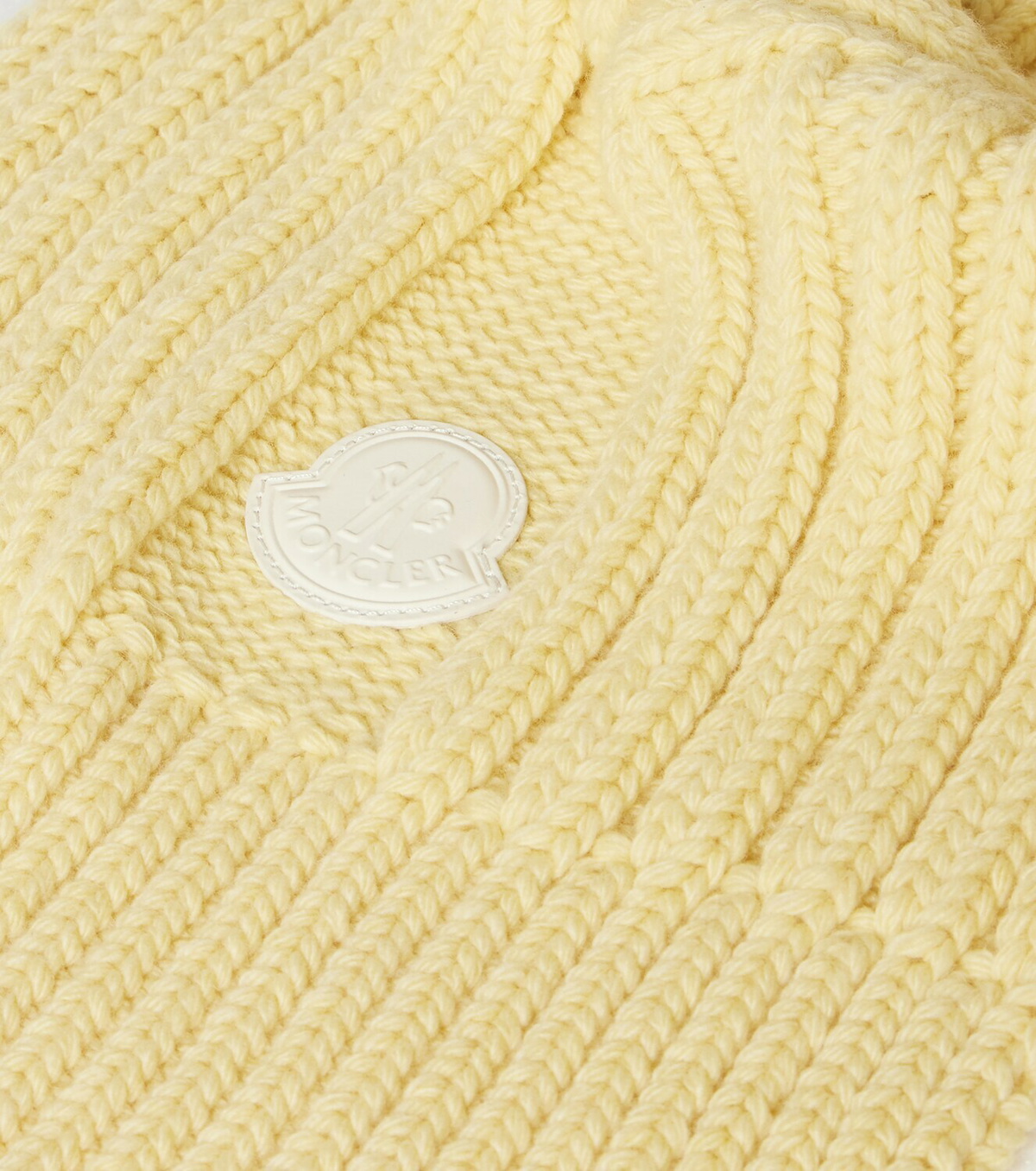 Moncler Cable-knit wool and cashmere scarf