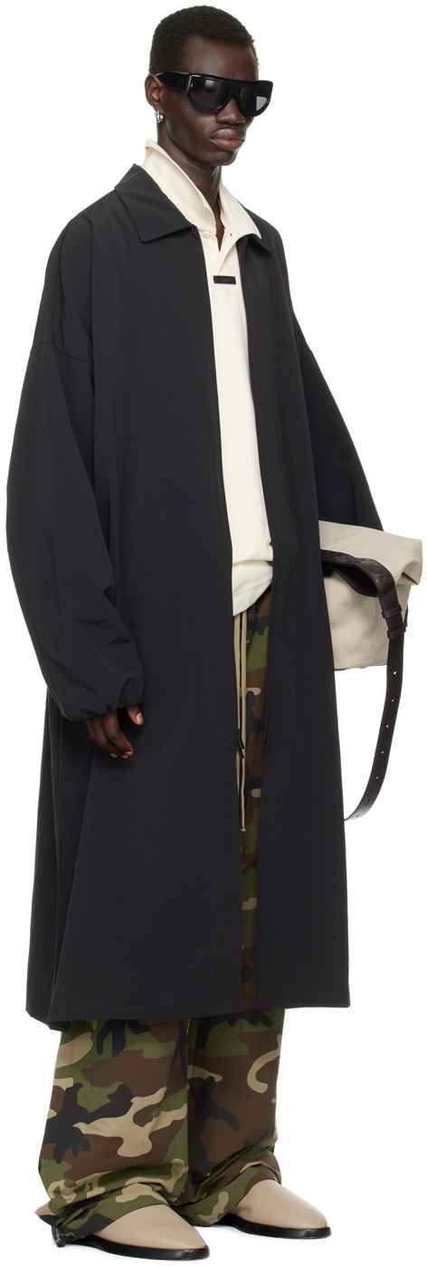 Fear of God ESSENTIALS Black Recycled Nylon Trench Coat