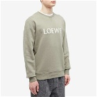Loewe Men's Embroidered Crew Sweat in Military Green