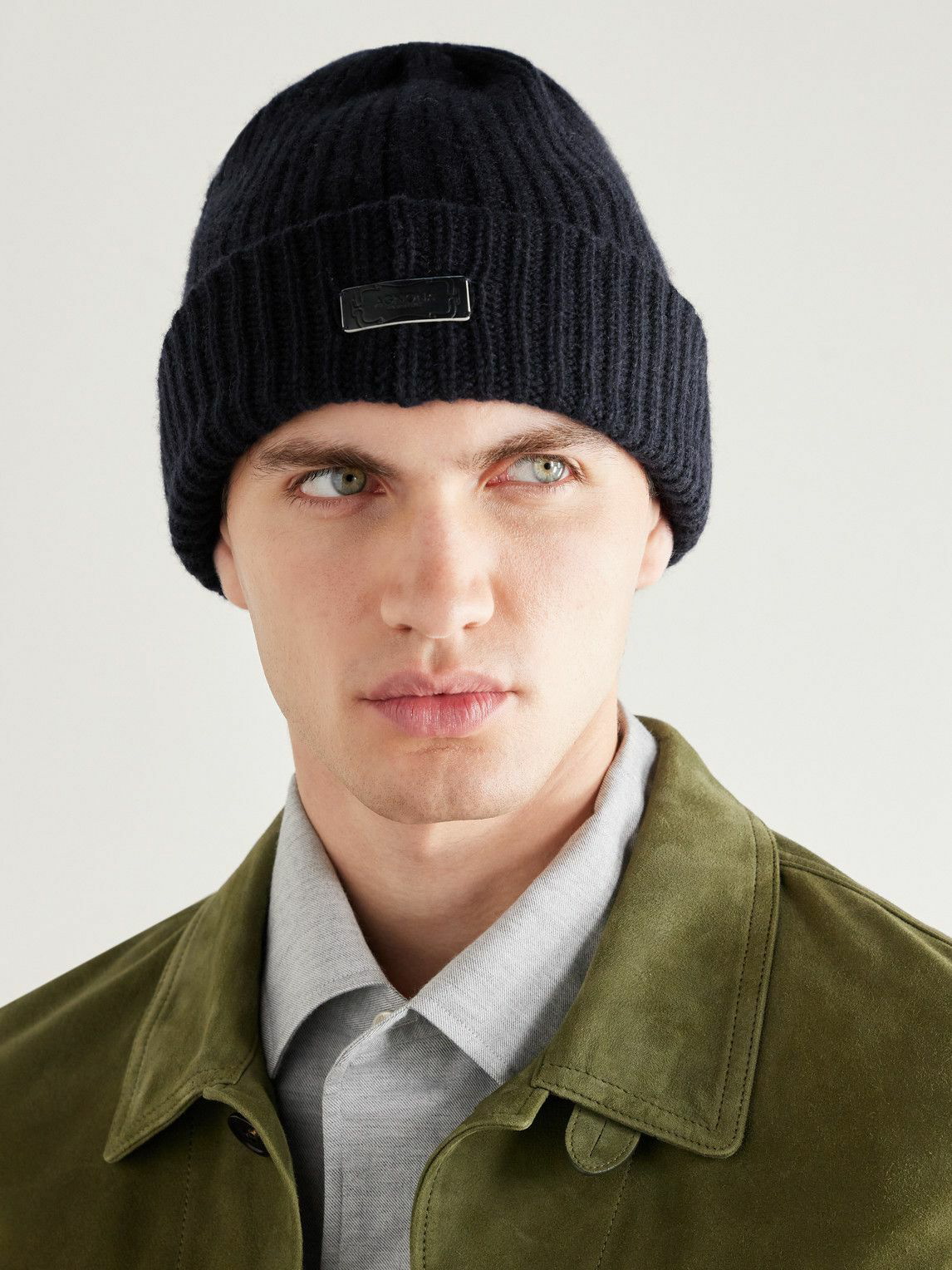 Agnona - Logo-Appliquéd Ribbed Mouliné Cashmere Beanie Agnona