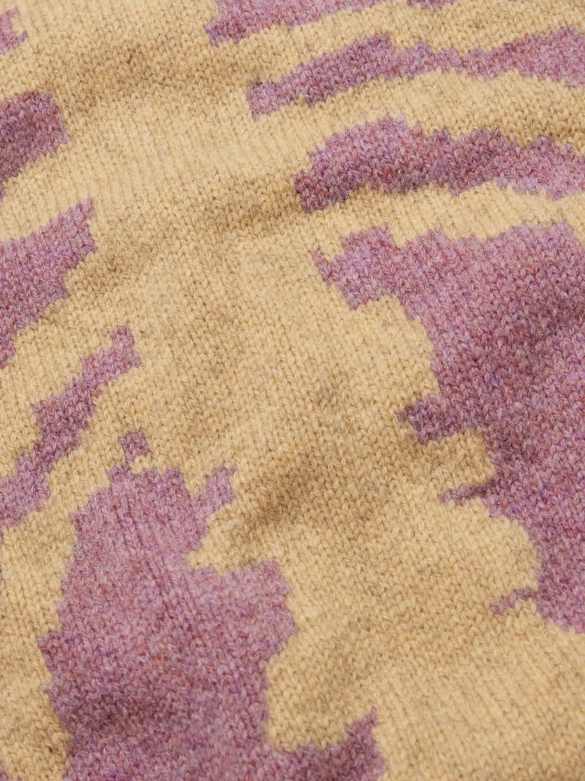 KAPITAL - Bone Oversized Intarsia Wool Sweater - Pink