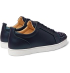 Christian Louboutin - Louis Junior Spikes Cap-Toe Iridescent Leather Sneakers - Blue