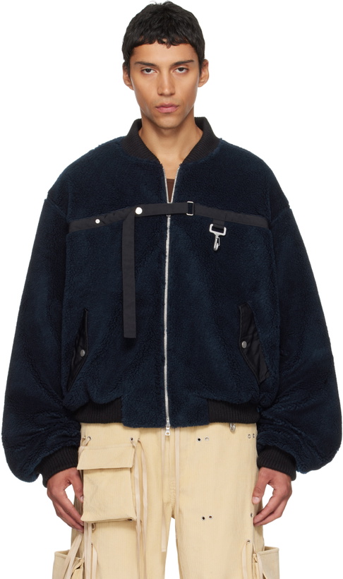 Photo: Reese Cooper Navy Sherpa Fleece Bomber jacket
