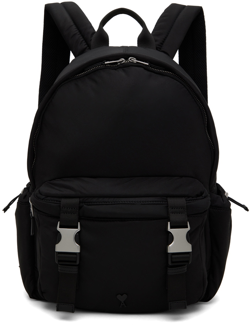 AMI Paris Black Ami De Cœur Backpack AMI