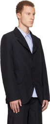 Comme des Garçons Homme Plus Black Polyester Twill Garment Dyed Blazer