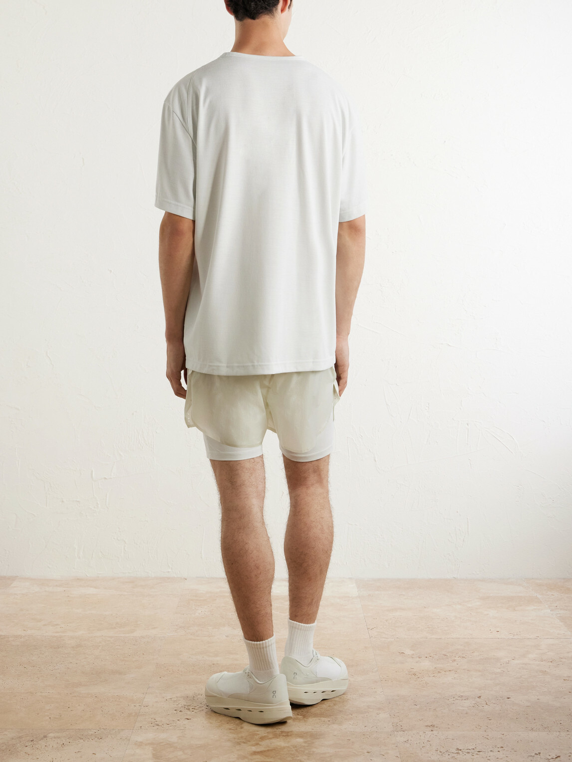 On - Post Archive Faction Zero 2-in-1 Stretch-Jersey and Mesh Running Shorts - Neutrals