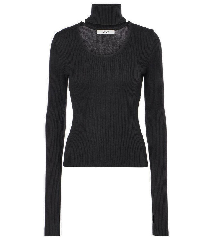 Photo: Didu Cutout ribbed-knit turtleneck top