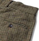 Engineered Garments - Cropped Puppytooth Pleated Woven Trousers - Brown